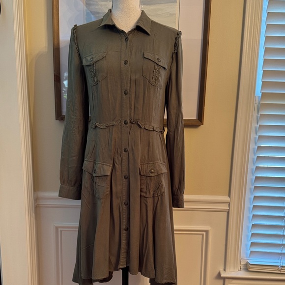 Matilda Jane Asymmetrical Olive Green Dress - Picture 1 of 6